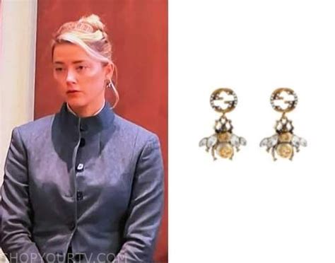 amber heard gucci bee earring|Gucci bee charms.